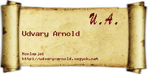 Udvary Arnold névjegykártya