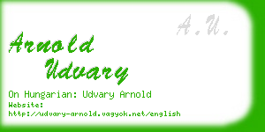 arnold udvary business card